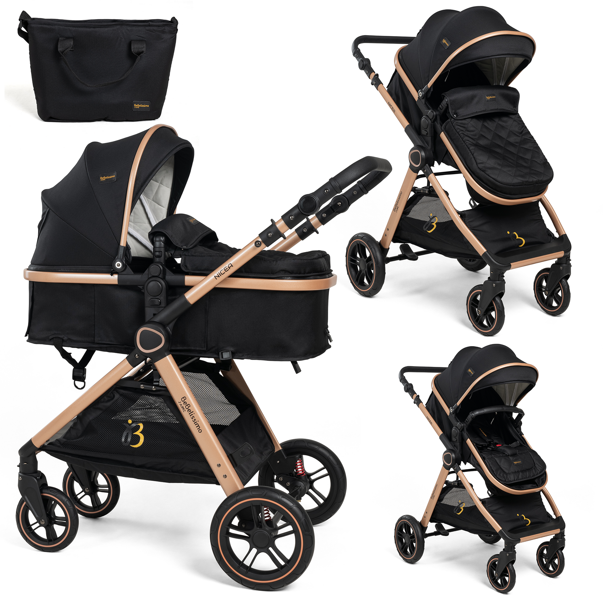 Bebelissimo Poussette transformable combinee convertible 2 en