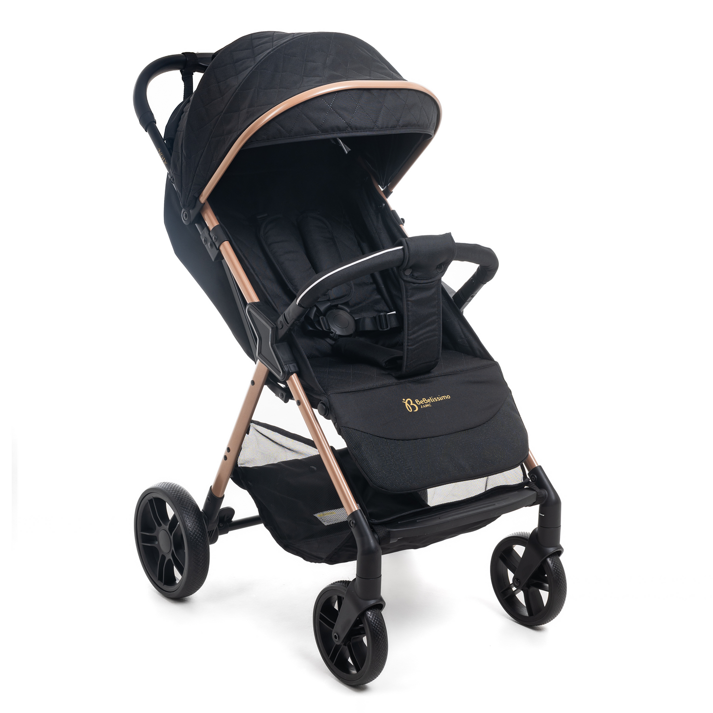 Bebelissimo - Poussette Bébé Canne Ultra Compacte – Légère – Pliage à Une Main – Noix - noir