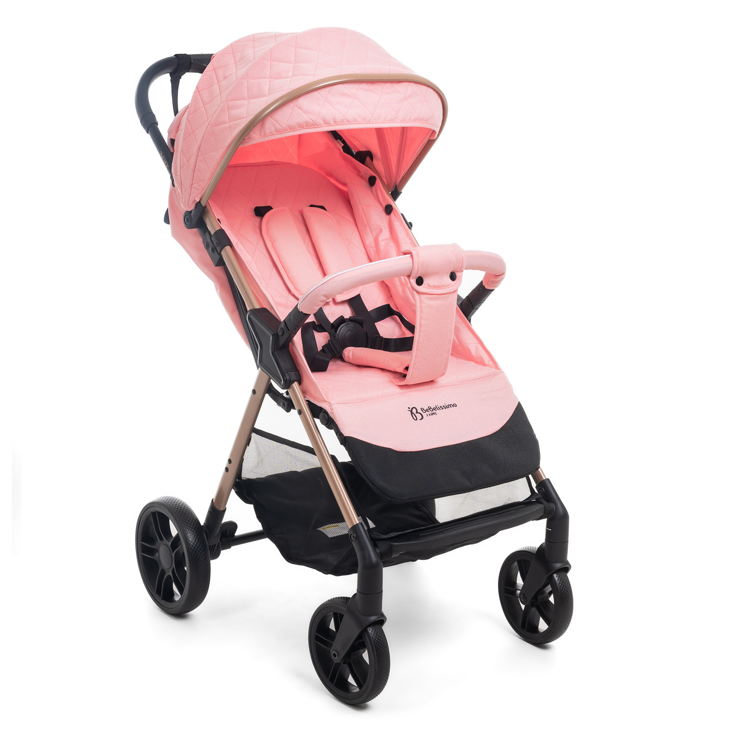 Bebelissimo - Poussette Bébé Canne Ultra Compacte – Légère – Pliage à Une Main – Noix - rose