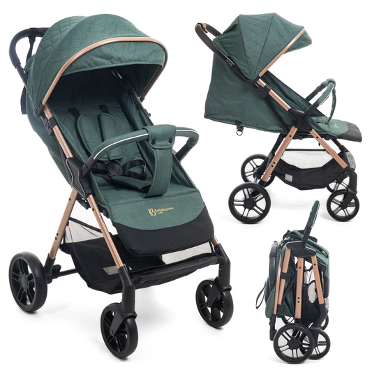 Bebelissimo - Poussette Bébé Canne Ultra Compacte – Légère – Pliage à Une Main – Noix - vert