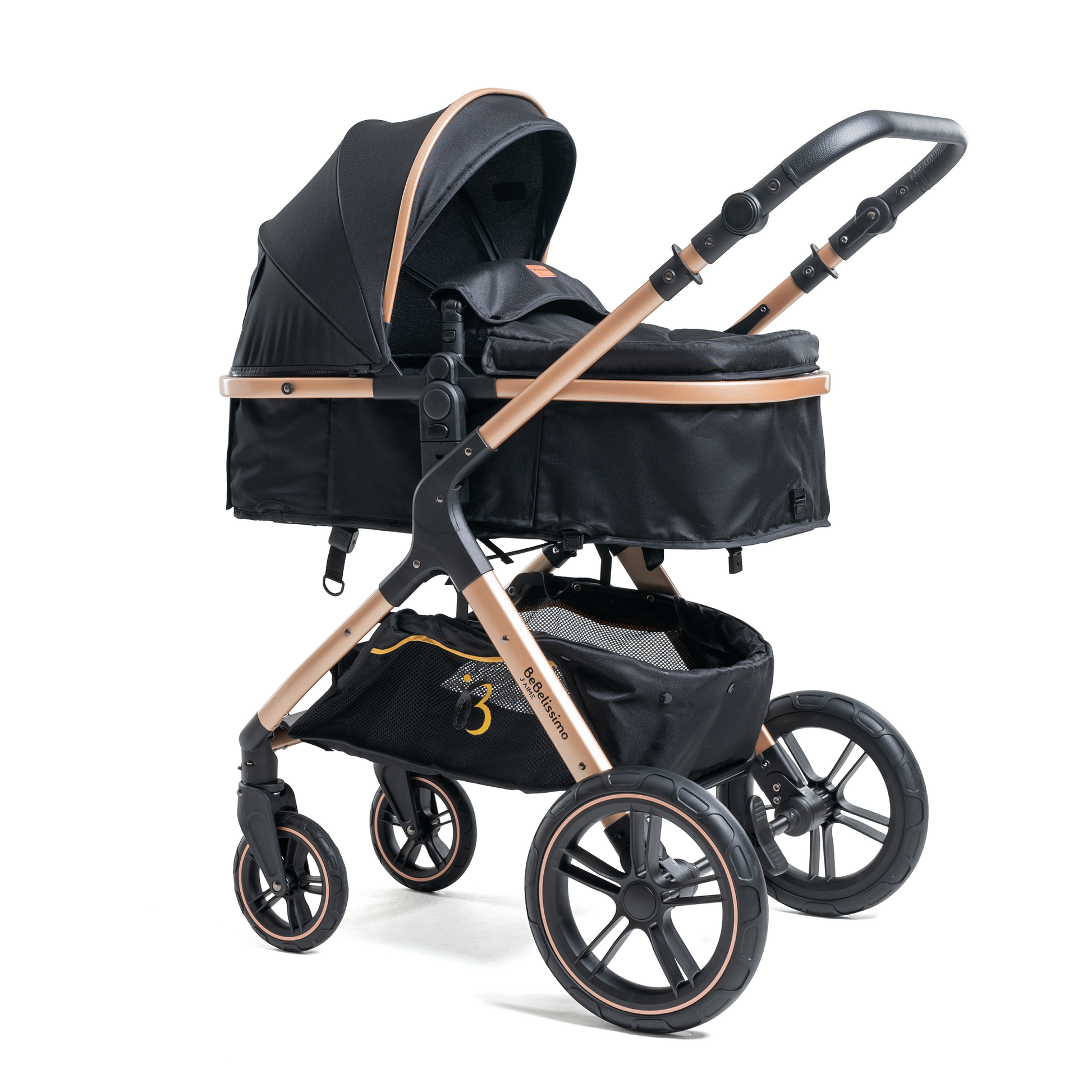 BEBELISSIMO Poussette combin e trio 3 en 1 si ge auto 0m nacelle d s la naissance jusqu 22kg Premium Gold Edition