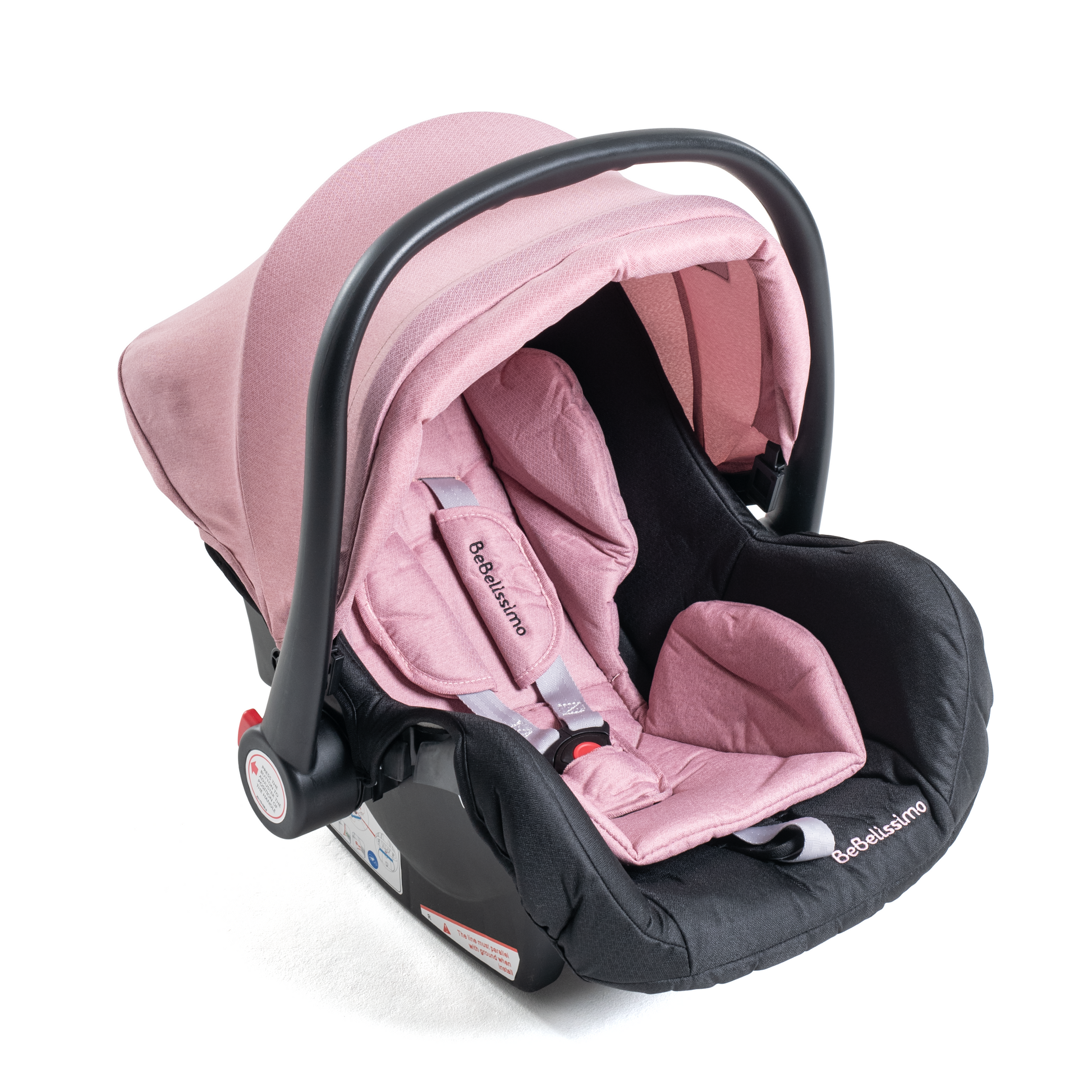 BEBELISSIMO - Poussette combinée trio 3 en 1 - siège auto 0m – nacelle –  dès la naissance – jusqu’à 22kg – Premium - rose